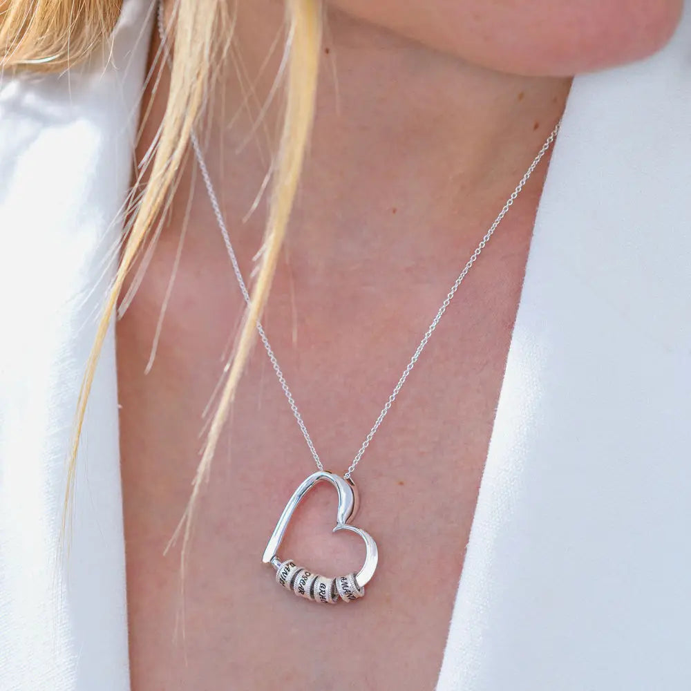 Collier Cœur Personnalisable – 5 Prénoms Gravés, Cadeau d’Amour